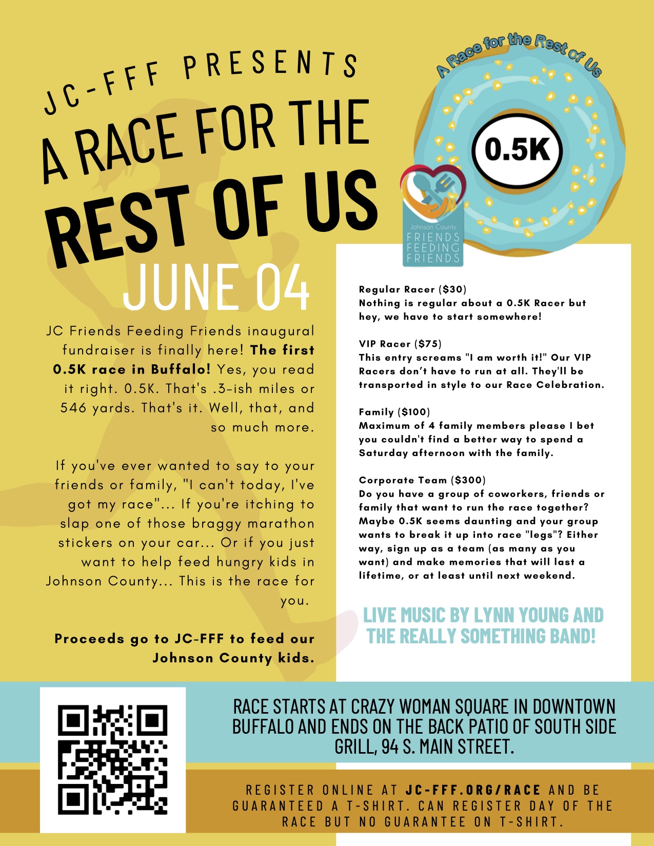Sign Up Now for JC-FFF’s 1st Annual 0.5K Race for the Rest of Us – June 4, 2022 @ 4:00 pm