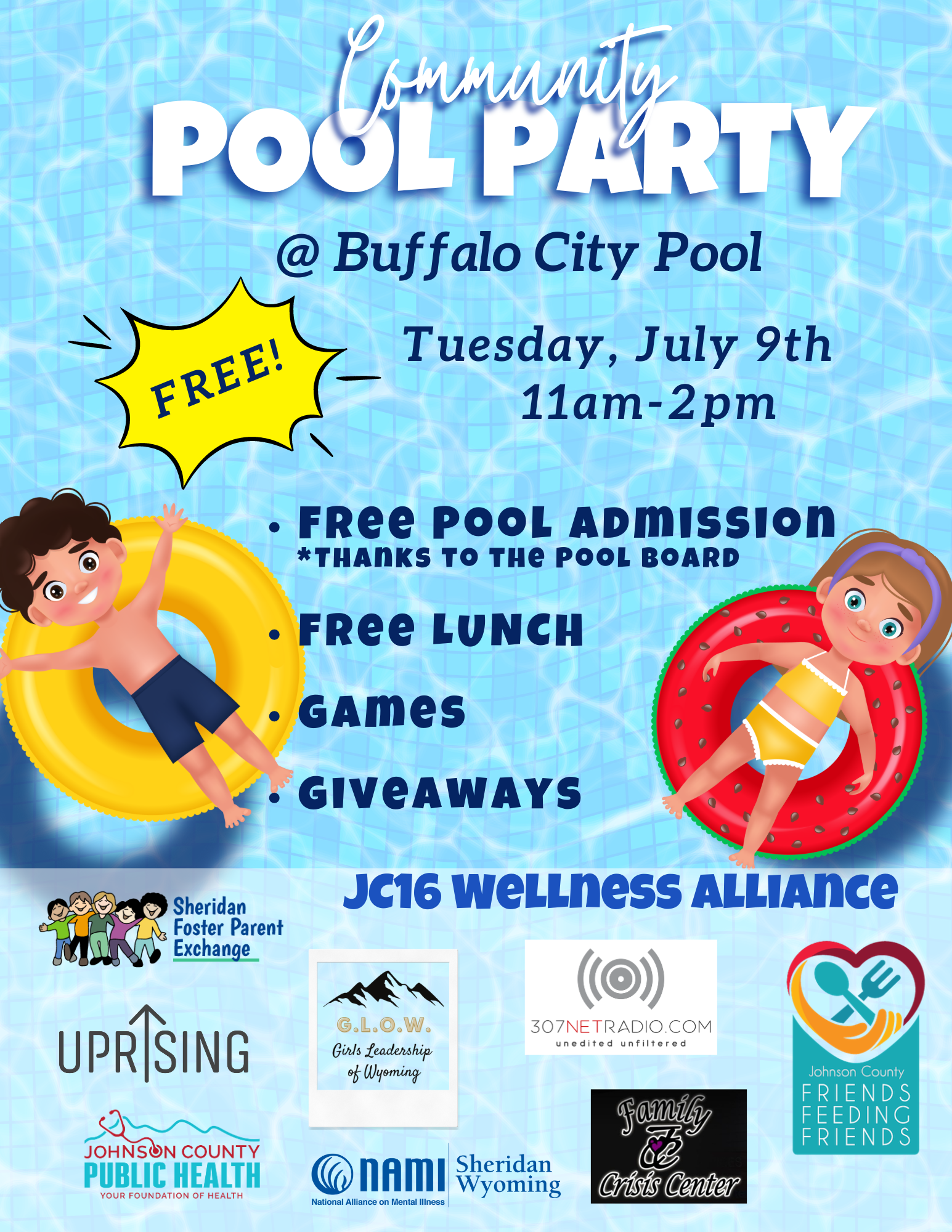 Free Lunch at the Community Pool Party!
