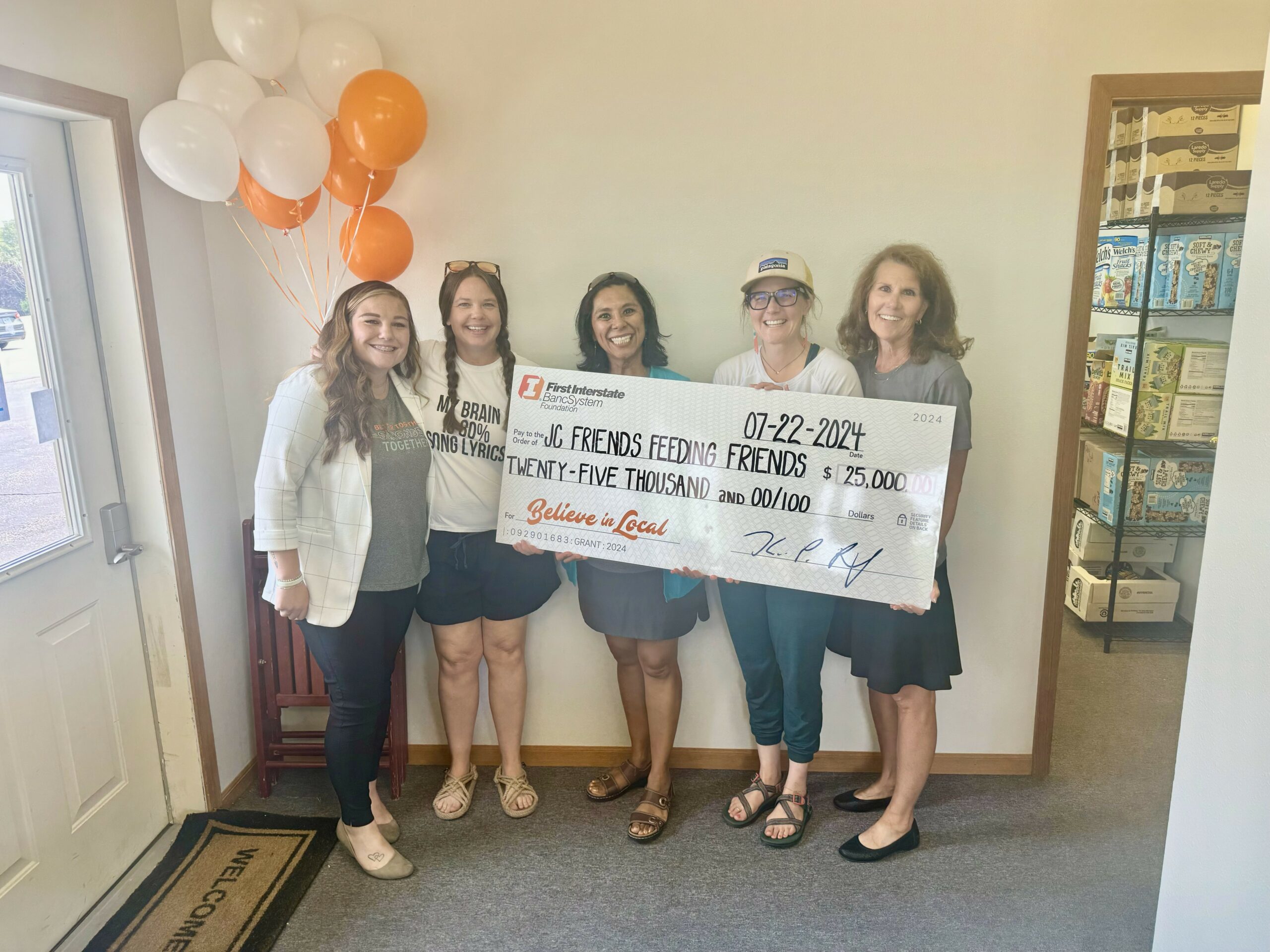 Friends Feeding Friends receives a $25,000 donation from First Interstate Bank’s Believe in Local Campaign